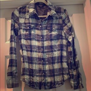 Old Navy women’s soft button down blue grey small
